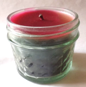 Multicolor Wachskerze im runden transluzenten Glasglas (P2) - Bild 1 von 5