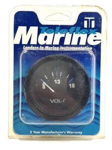 Teleflex 56931P Voltmeter Gauge Heavy Duty 12V New in Package Black Face - Bild 1 von 6