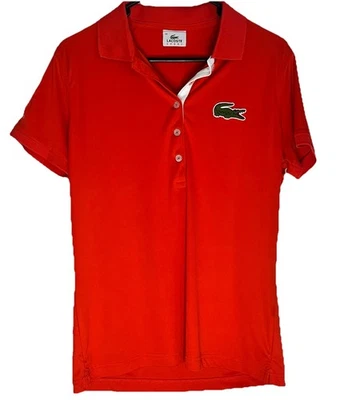 Lacoste Polo Sports Womens Orange Shirt Size 44 Australian Open Tennis Collar - Image 1 of 4