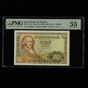 1948 Spain Banco de Espana 100 Pesetas Pick#137a PMG 55 About UNC - Picture 1 of 4