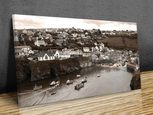 Port Isaac Cornwall UK montierter Leinwanddruck fertig zum Aufhängen - Bild 1 von 9
