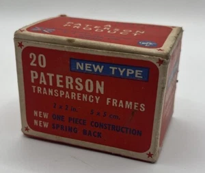Caja de 20 marcos de transparencia Paterson vintage años 70 2" x 2" en muy buena condición - Imagen 1 de 6