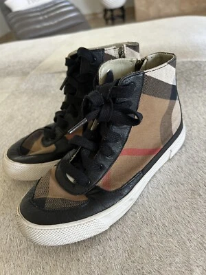 Burberry для мальчиков обувь 33 или 1,5-2 США высоты верхний кроссовок - Изображение 1 из 4