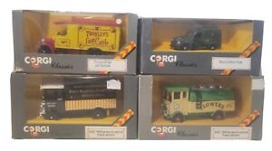 4x Corgi Classics Boxed Diecast Vehicles Thornycroft Van Morris Minor AEC 508