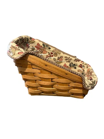 Longaberger Basket Slanted Sleigh Harvest Fall Print Liner and Protector 1990 Cover