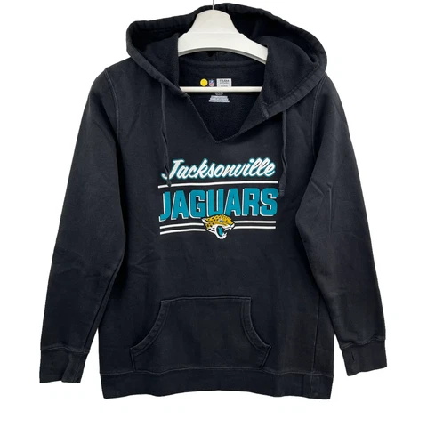 NFL Team Apparel Pullover Hoodie Sweater Women's Large Deep V Jacksonville Jags Cover