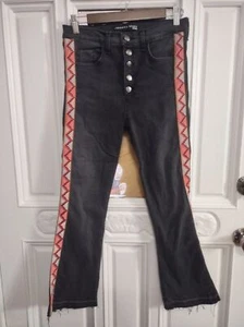 Veronica Beard Carolyn Embroidered Baby Boot Cut Jeans Black Size 28 - Picture 1 of 8