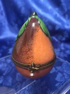 Authentic Limoges France Trinket Box "Pear" Peint a la Main - Picture 1 of 4