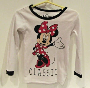 MÄDCHEN Disney weiß MINNIE MOUSE glitzerndes TOP Shirt Bluse GRÖSSE 5 100 % Baumwolle gebraucht, in einwandfreiem Zustand - Bild 1 von 3