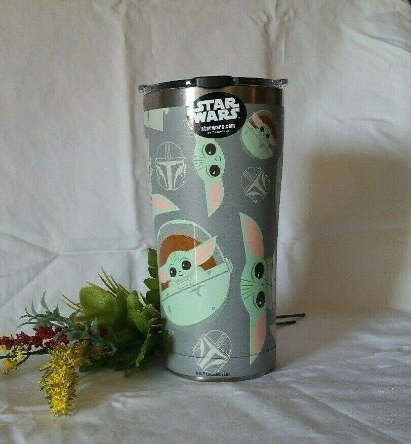 Star Wars The Mandalorian Baby Yoda Pattern 20 Oz. Stainless Tervis Tumbler Gr