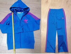 blue adidas tracksuit womens
