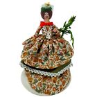 Original Vintage Peg Doll wooden Hand Made. "Grow the Rushes" floral dress