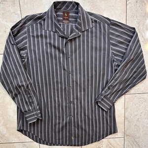 TAILORBYRD 100% Egyptian Cotton Grey Black White Red Long Sleeve Button Down XXL - Picture 1 of 13