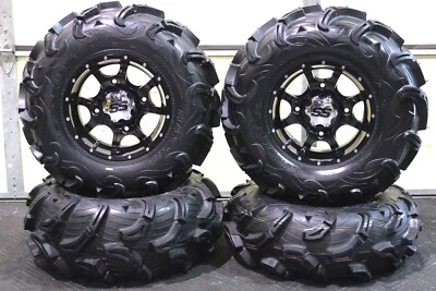 POLARIS SPORTSMAN 800 26" MAXXIS ZILLA  ATV TIRE & COBRA BLK WHEEL KIT POL3CA - Image 1 of 4