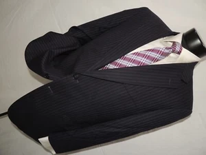 Brooks Brothers 346 Men's Blue stripe Suit 42 Short Pants 36X29 - Picture 1 of 12