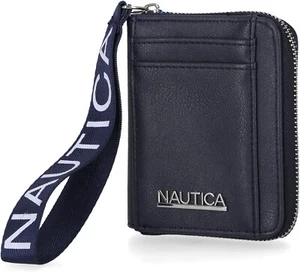 Nautica Everglades kleine Geldbörse für Damen, kompaktes Kalbsleder, Reißverschluss, indigo - Bild 1 von 5