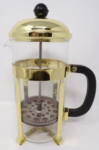 Vintage Pyrex 6 Cup French Coffee Press Gold Tone - Picture 1 of 14