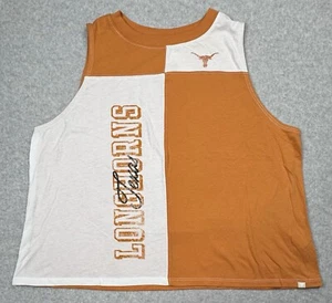 Texas Longhorns Women’s Tank Top White and Orange Color Block Fanatics Size 2XL - Picture 1 of 8