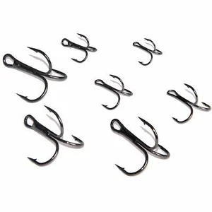 100pcs Fishing Hooks Ultra-Sharp Treble Hooks Size 2/4/6/8/10/12/14 Triple hooks - Picture 1 of 20