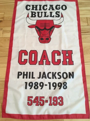 3’x5’ Phil Jackson Chicago Bulls retirement banner/flag Cover