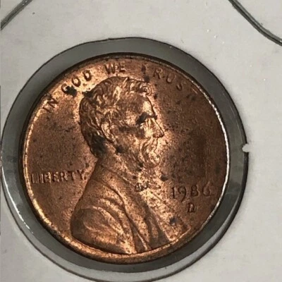 1986 D/D LINCOLN CENT DOUBLE DIE LIBERTY. - Image 1 of 2