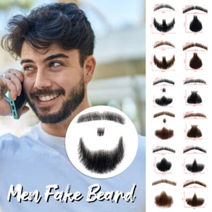 Dress up Fake Beard Face Beard Mustache for Adults Men Film Makeup Cosplay - Picture 1 of 47