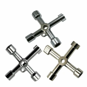 Multifunction Cross Switch Key Wrench Alloy Square Triangle for Elevator - Foto 1 di 8