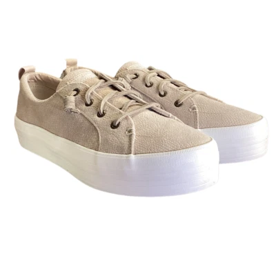 Sperry Sneakers  Women 11M Ivory Crest Vibe Serpant Leather Lace-Up Platform NEW - Image 1 of 4