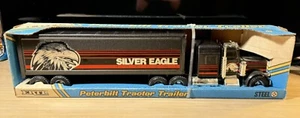 Ertl 1989 Peterbilt Tractor Trailer Sleeper Silver Eagl Pressed Steel New In Box - Picture 1 of 7