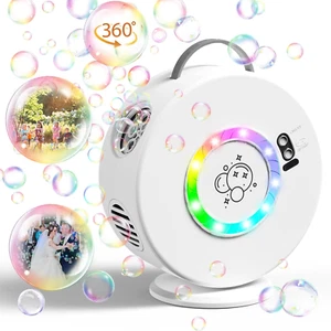 Blasenmaschine Automatisch Led-Lichtern Blasenbläser Kinder Seifenblasenmaschine - Bild 1 von 6