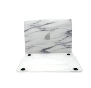 For MacBook - Unbranded Hard Shell - Top and Bottom Cover - Marbled Gray - Photo 1/4