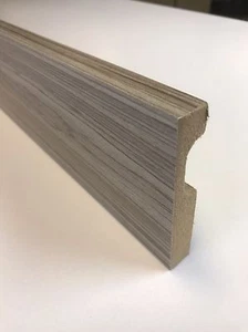 Skirting Board MDF MidGrey Foil Bullnose 92 x 15 x 2400mm - Picture 1 of 1