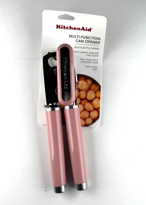 KitchenAid Multi-Function Can Opener Bottle Opener  Dried Rose Pink Easy Crank - Image 1 of 4