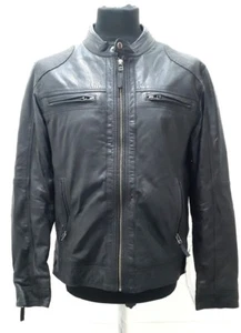 NEW Woodland Leathers SR-013 Mens Vintage Style Biker Jacket, Black - L RRP £335 - Picture 1 of 6