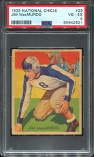 1935 National Chicle #29 Jim MacMurdo RC PSA 4 Philadelphia Eagles U. Pittsburgh