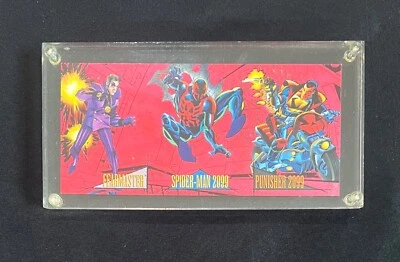 1993 MARVEL UNIVERSE RED FOIL COMIC CARD UNCUT PROMO SPIDER-MAN SHEET NM/M RARE - Image 1 of 3