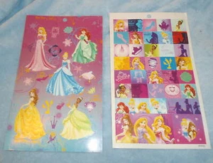 DISNEY PRINCESS STICKER Card 9.5" Aurora Cinderella Belle Ariel Tiana Rapunzel - Picture 1 of 2