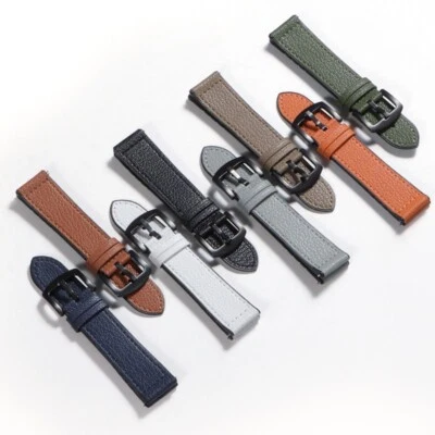 Pulsera deportiva de goma con parche de silicona y correa de reloj de cuero a prueba de sudor 20/22 mm Foto 1 de 4