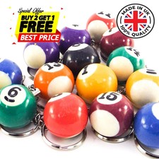 Vintage Retro 8 Eight Pool Ball Keyring Lucky Number Car Key UK Novelty Chain