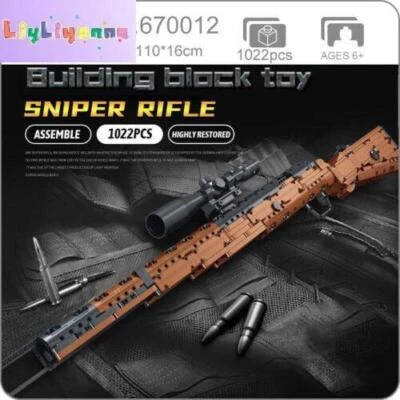 NEW 1022Pcs Model Set 1:1 98K Sniper Rifle Building Blocks Toys Collection - Image 1 of 4