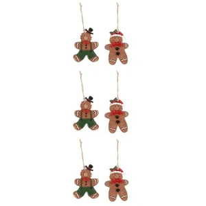 Juego de 3 Adornos Colgantes de Pan de Jengibre Hombre Árbol de Navidad Colgante - Imagen 1 de 12