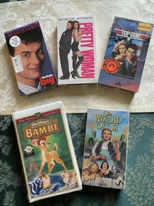 Five NEW AND SEALED VHS Classics Pretty Woman, Top Gun, Big, Wizard of Oz, Bambi - Picture 1 of 7