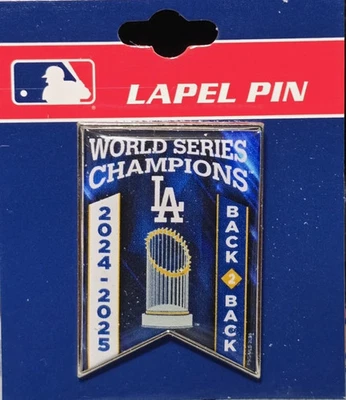 2025 World Series Champions Los Angeles LA  Dodgers BACK 2 BACK Lapel Pin MLB - Image 1 of 2