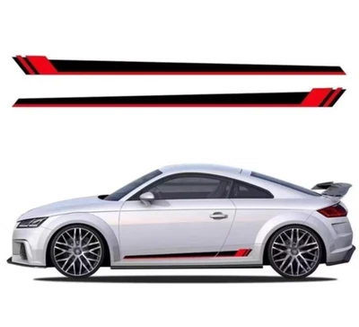 AUDI TT RS A3 A4 A5 S3 VINILO CARRERAS RAYAS CALCOMANÍAS PEGATINAS LATERALES PUERTA COCHE 2 UN. Foto 1 de 4