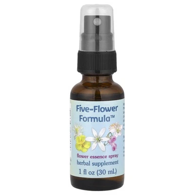 Fórmula de cinco flores, spray de esencia floral, 1 fl oz (30 ml) Foto 1 de 2