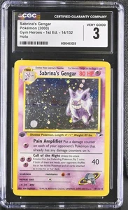 Pokemon Card CGC 3 Sabrina's Gengar 1st edition Holo Gym Heroes 14/132 - Imagen 1 de 2