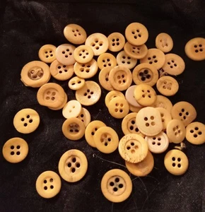 50 Antique Vintage Vegetable Ivory BUTTONS Cream Tan Beige Tagua Lot Craft Sew - Picture 1 of 1