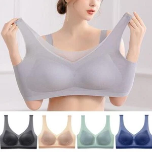 Women Ultra-thin Ice Silk Seamless Bra 3D Soft Bralette Mesh Full Wrap Underwear