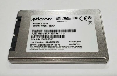 Micron MTFDBAA120MAE C200 Series 120GB 1.8" MLC SATA II 3.3V Internal SSD - Image 1 of 4