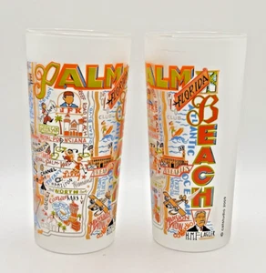 Vaso esmerilado CatStudio 15 oz. Palm Beach Florida Landmarks 2009 - Imagen 1 de 3
